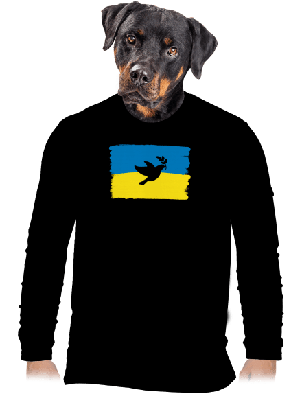 Ukrajina - Holubice pánské dlouhý rukáv Black