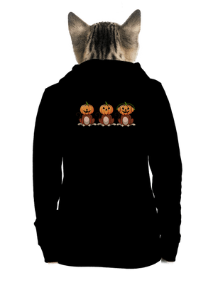 Halloween opičky dámská mikina na zip Black
