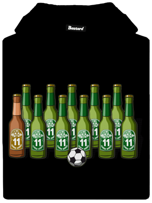 Fotbalová jedenáctka pánská mikina klokanka Black