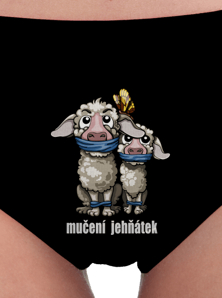 Mučení jehňátek dámské kalhotky Black