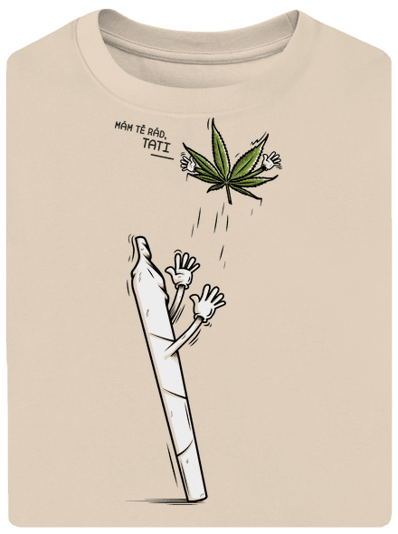 Joint a syn unisex tričko oversized Almond