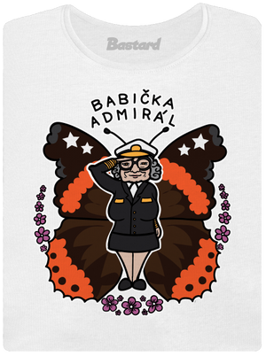 Babička admirál dámské tričko s lemem White