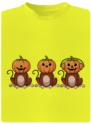Halloween opičky pánské sportovní tričko Neon Yellow