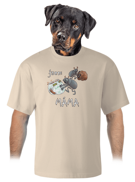 Jsem táta a máma unisex tričko oversized Almond