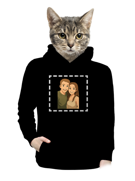 Ghibli efekt z vlastní fotky dámská mikina klokanka Black