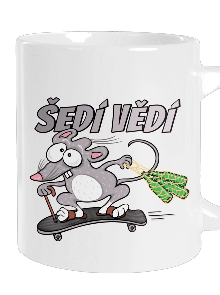 Šedí vědí - myšák velký hrnek White