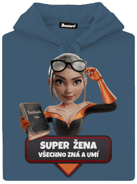 Super máma dámská mikina klokanka Denim