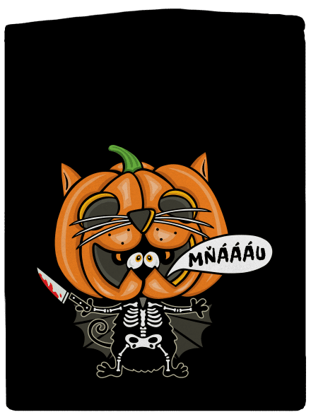 Halloweenská kočička pánská mikina na zip Black