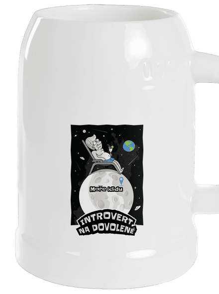 Introvert na dovolené půllitr White