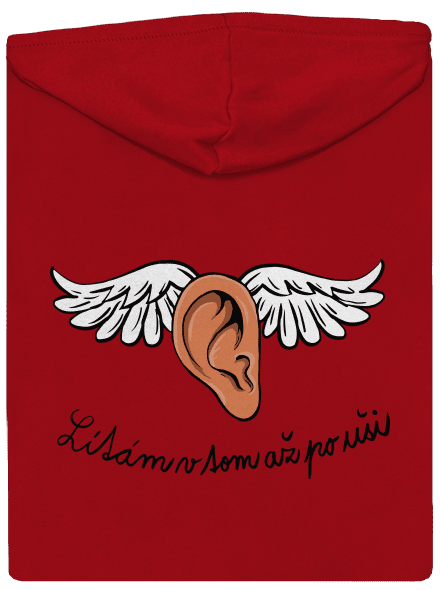 Až po uši pánská mikina na zip Red