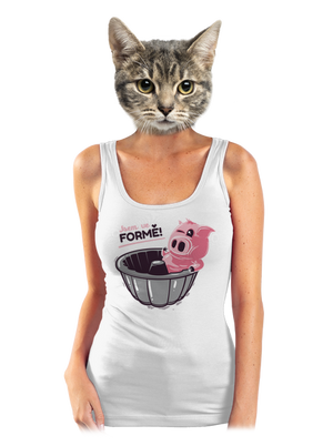 Ve formě dámské tílko klasické White