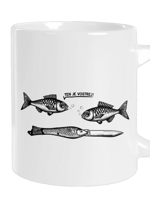 Vostrá rybička velký hrnek White