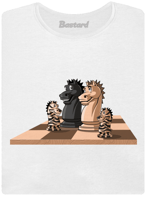 Šachová rodina dámské tričko s lemem White