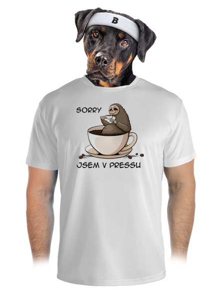 V pressu pánské sportovní tričko White