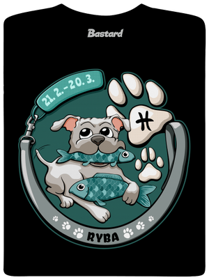 Psí horoskop: Ryba pánské tričko Black