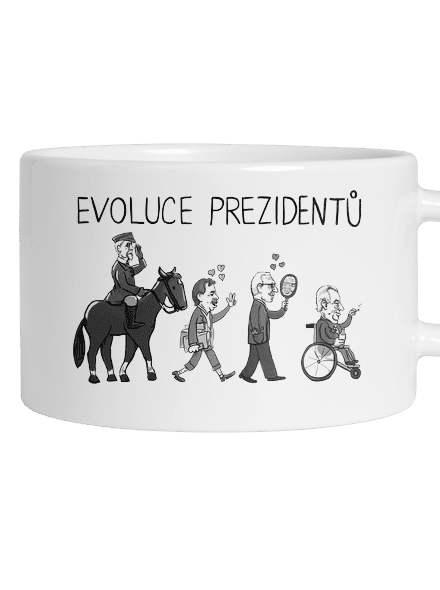 Evoluce prezidentů hrnek makronka White