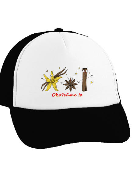 Okořeňme to kšiltovka truckerka Black cap