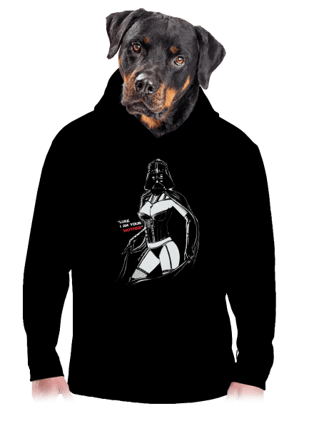 Mrs. Vader pánská mikina klokanka Black