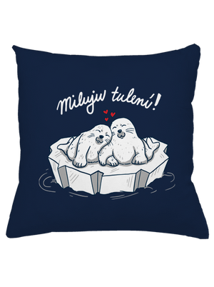 Miluju tulení polštář Dark Navy