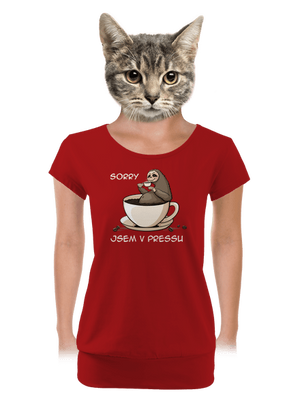 V pressu dámské tričko s lemem Red Mal