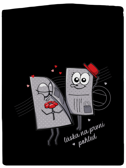 Láska na první pohled pánská mikina na zip Black