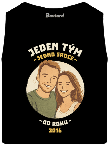 Jeden tým z vlastní fotky pánské tílko Black