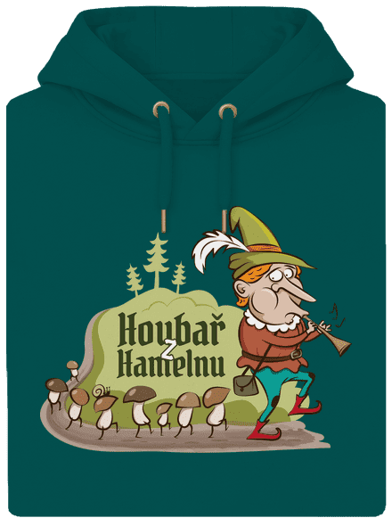 Houbař z Hamelnu unisex mikina premium Emerald Green
