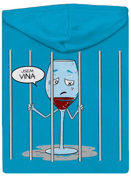 Jsem vinen dámská mikina na zip Blue Atol
