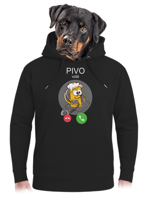 Pivo volá unisex mikina premium Dark Black