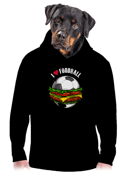 Foodball pánská mikina klokanka Black