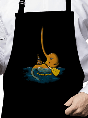 Žaludek na vodě zástěra Black