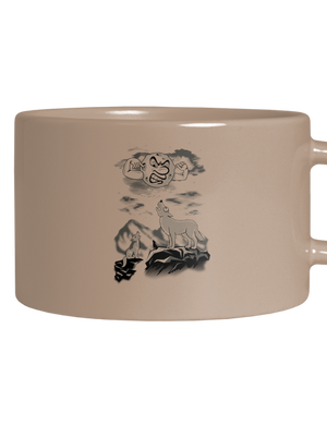 Vlčí árie hrnek makronka Brown Macaron