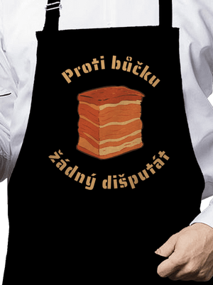 Proti bůčku žádný dišputát zástěra Black