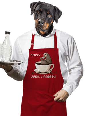 V pressu zástěra Red