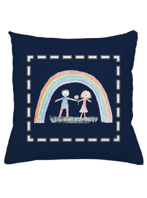 Dětské kresby - nahraj vlastní polštář Dark Navy