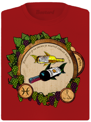 Vinný horoskop: Ryba dámské sportovní tričko Red Mal