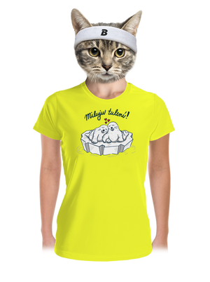 Miluju tulení dámské sportovní tričko Neon Yellow