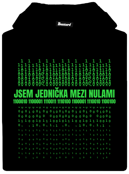 Jednička mezi nulami pánská mikina klokanka Black