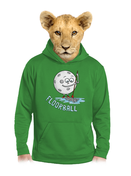 Floorball dětská mikina klokanka Kelly Green AWD