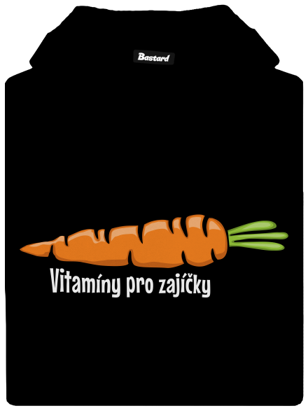 Vitamíny pro zajíčky pánská mikina klokanka Black