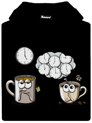 Čaj o páté, káva stále pánská mikina klokanka Black