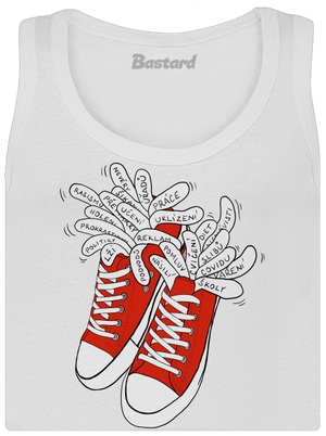 Plný kecky dámské tílko klasické White