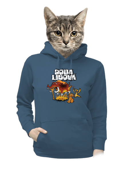 Doba libová dámská mikina klokanka Denim