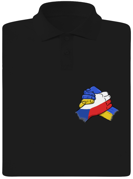 Ukrajina - Podpora pánská polokošile Black