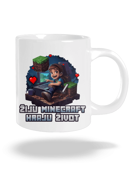 Žiju Minecraft velký hrnek White