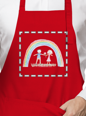 Dětské kresby - nahraj vlastní zástěra Red