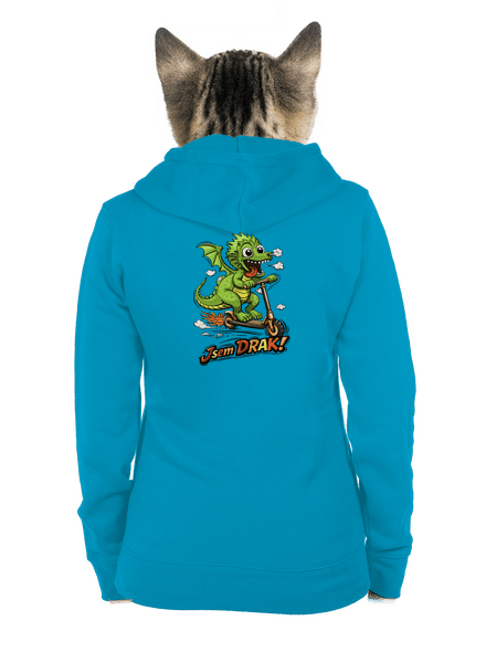 Jsem drak dámská mikina na zip Blue Atol