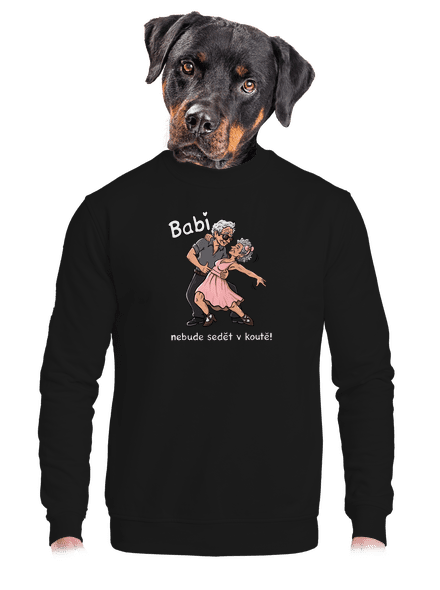 Babi v koutě unisex mikina bez kapuce Black