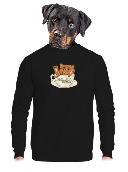 Kapučičíno unisex mikina bez kapuce Black