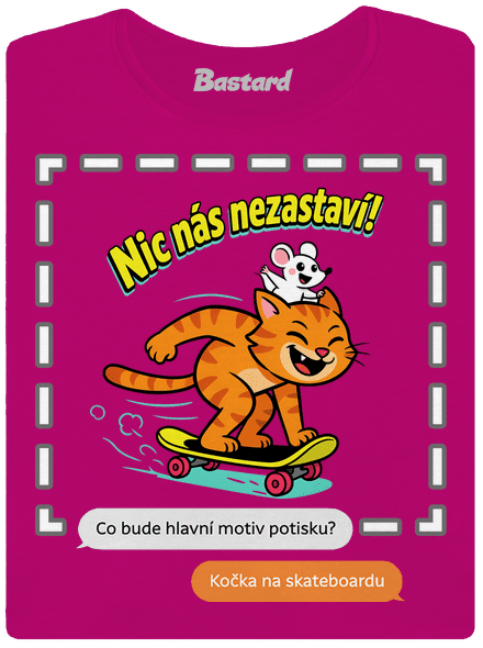 Vlastní AI obrázek dámské tričko Fuchsia Red